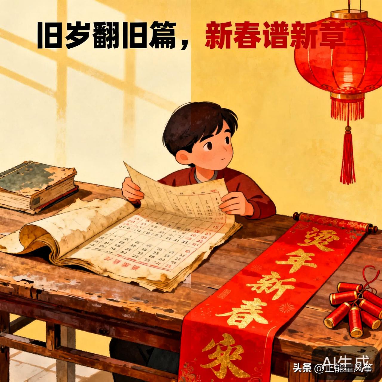 这句话蕴含着两层深意：一是告别与沉淀，鼓励我们梳理旧岁，从中汲取智慧，从容放下负