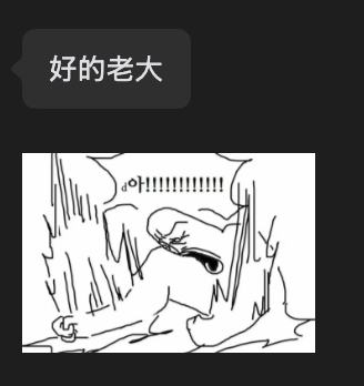 好好笑  同事私聊开始叫我老大  很黑帮啊感觉  干的是正经工作不老小们