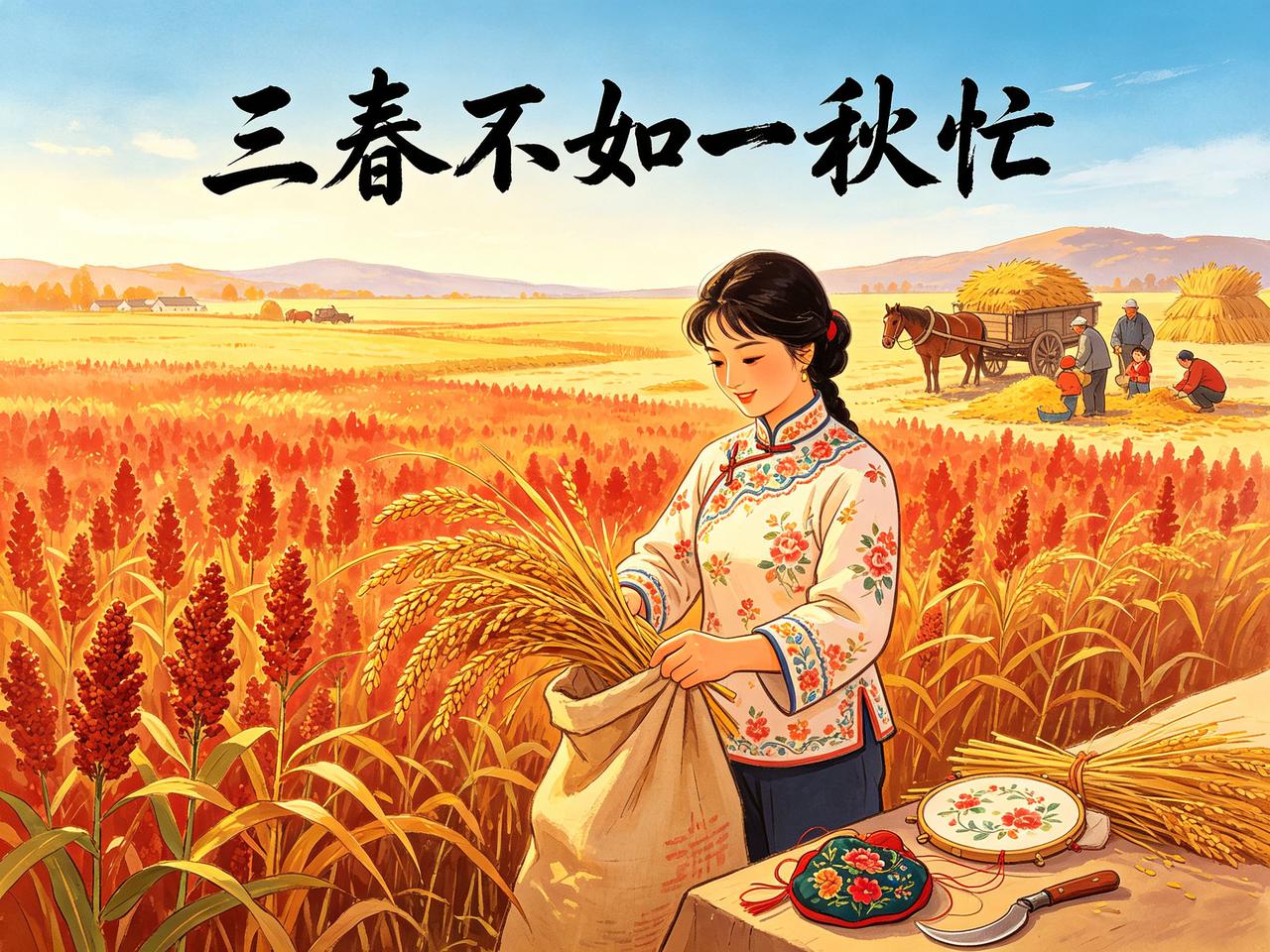 老话说：“三春不如一秋忙。”
今天农历八月初一，正是这句老话应验的时候。进了八月