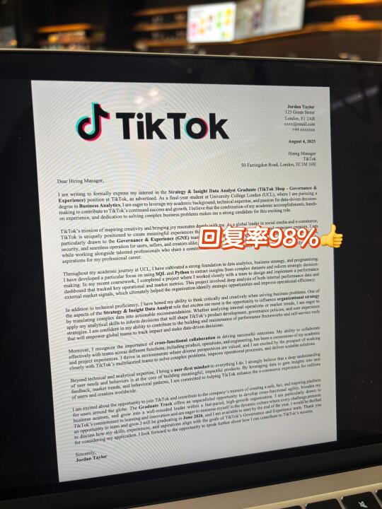 看了几百份cover letter，就这份最好👍