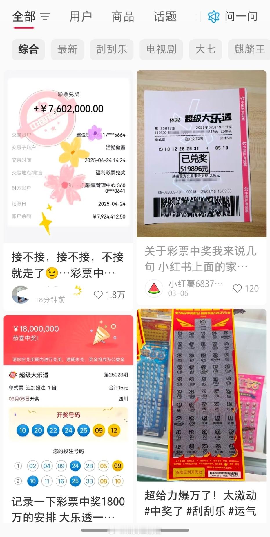 95后男子买彩票中2930万你去小红薯一搜，全是中百万大奖兑奖的！这种事情，你信