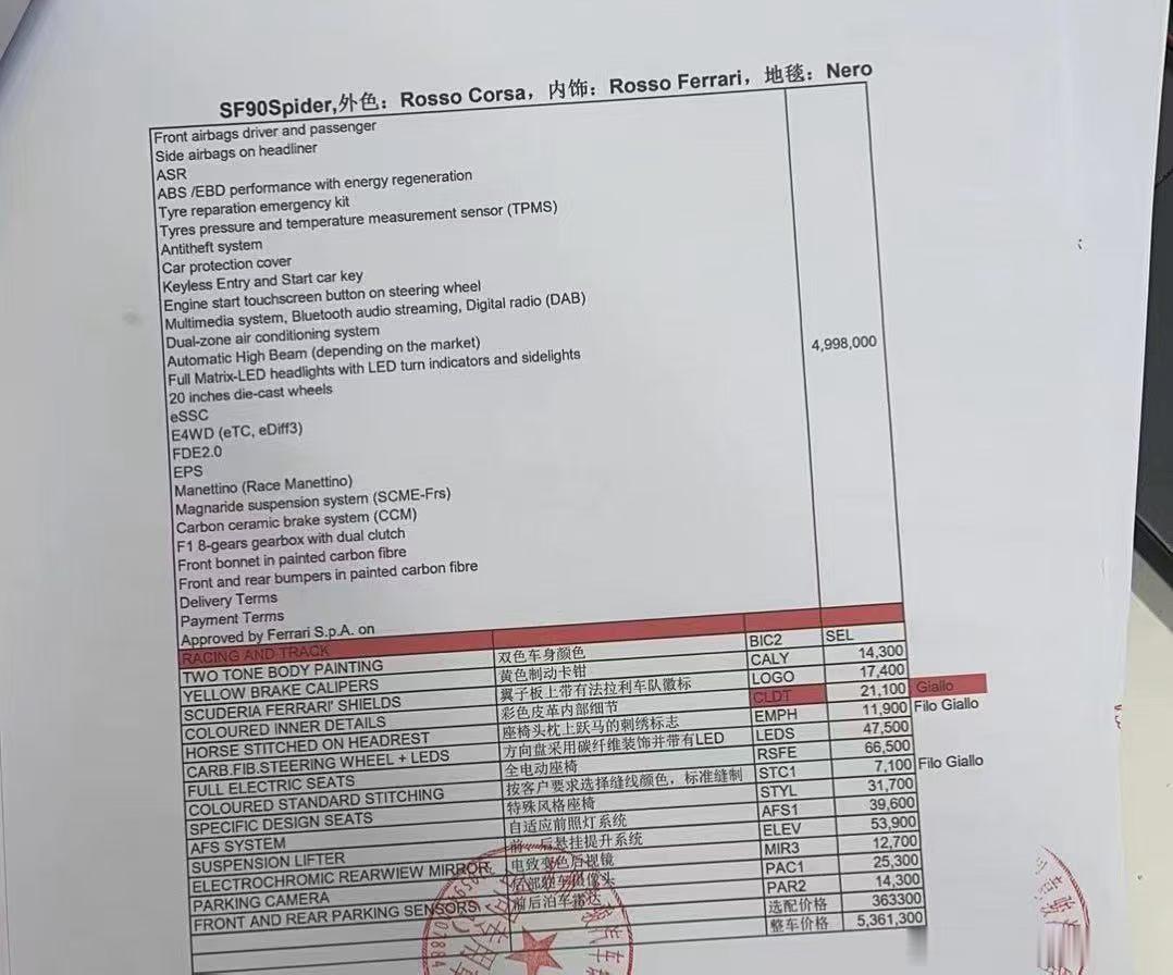 法拉利SF90敞篷，24年上牌，2800公里 