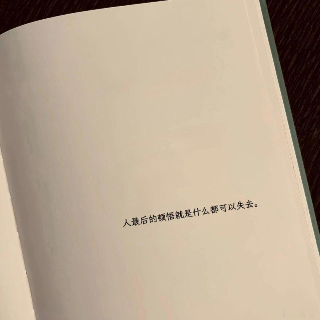 “人最后的顿悟就是什么都可以失去”！ 