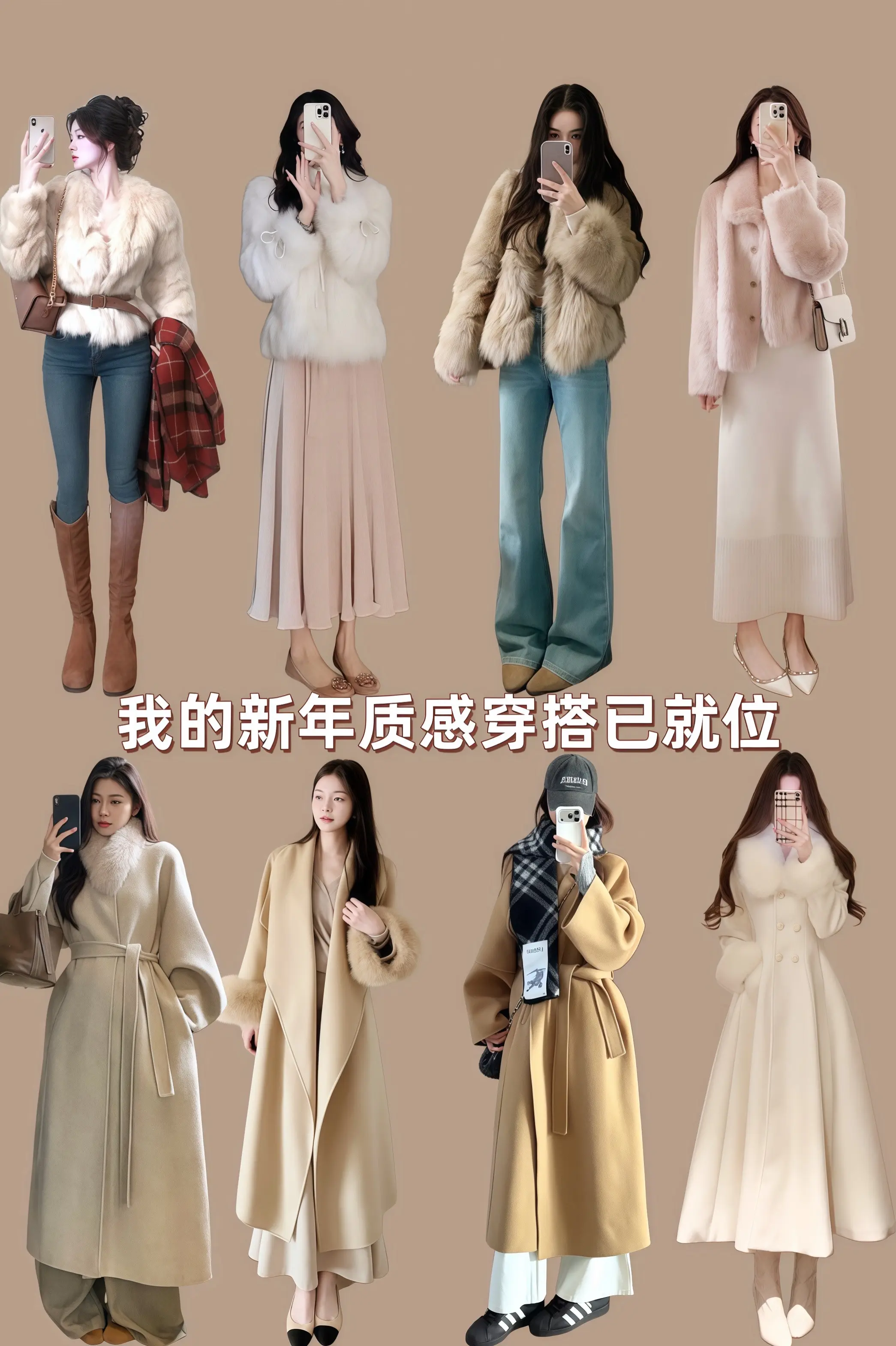 我的新年质感穿搭已就位 过年穿什么 新年战袍毛毛外套大衣