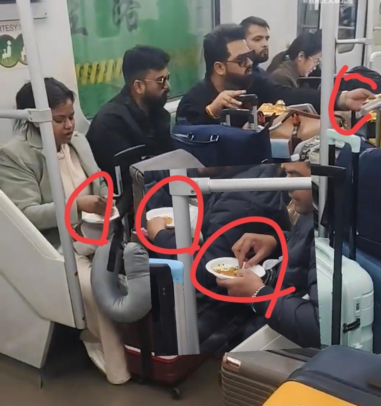 上海地铁现印度乘客吃手抓饭，

禁令成摆设？

外来者习惯冲突何时解？

最近有