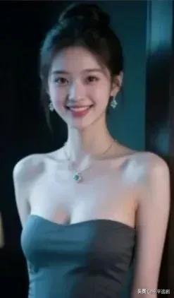 什么样的女人,最有魅力?
墨色夜色里，雾蓝抹胸裙衬得肩线如瓷，绿钻项链在锁骨间轻