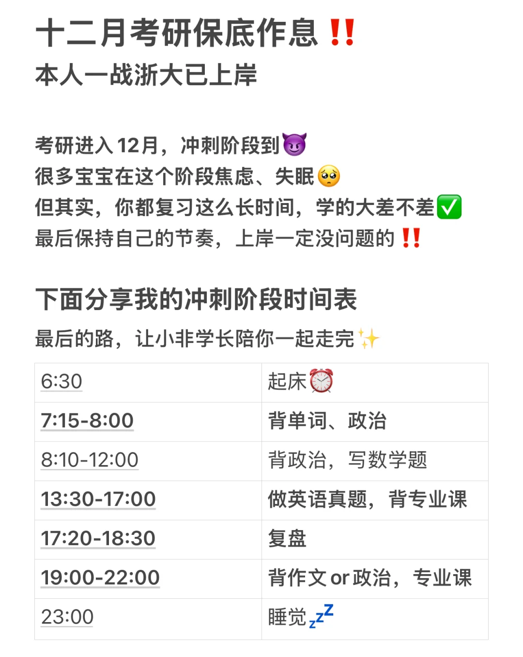 能不能考研上岸就靠这个作息了