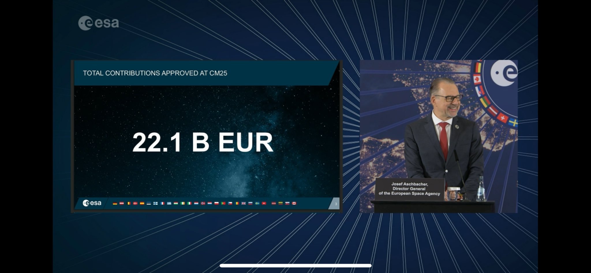 欧空局未来三年获得221亿欧元预算 