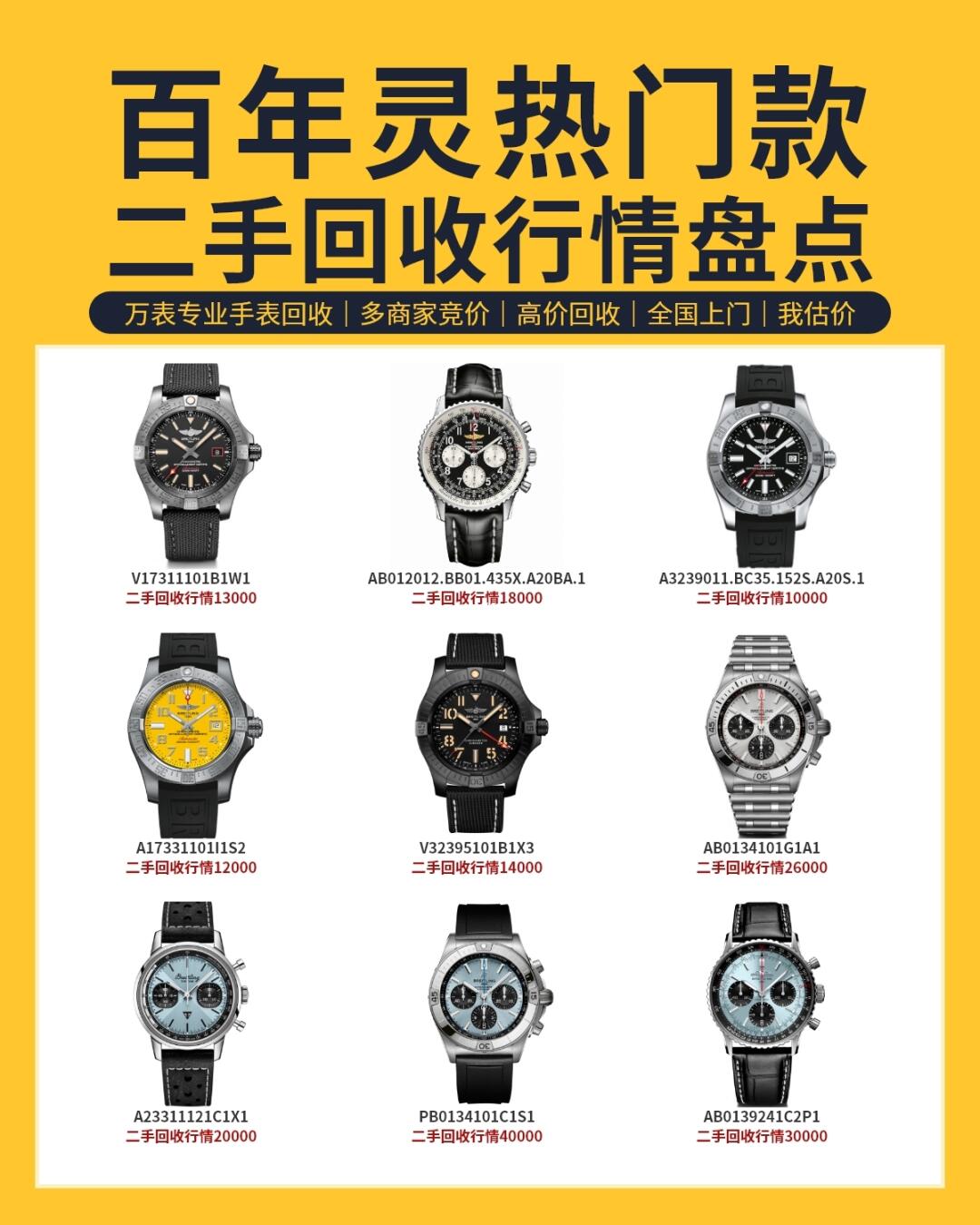收藏！百年灵热门回收行情
