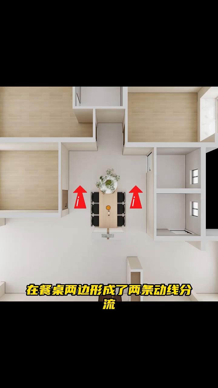 入户有一条很长的走廊，还正对卫生间。业主一家五口人，夫妻、老人和孩子三代同堂，正