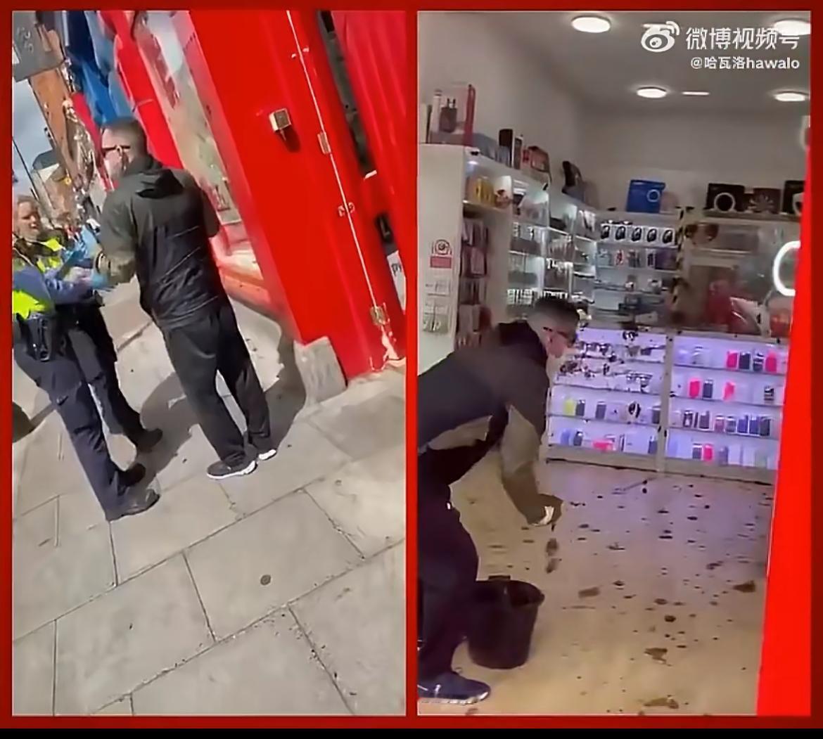 爱尔兰都柏林一白人男子在一印度餐厅泼洒大便，因为他被这个店的印度老板骗了750 