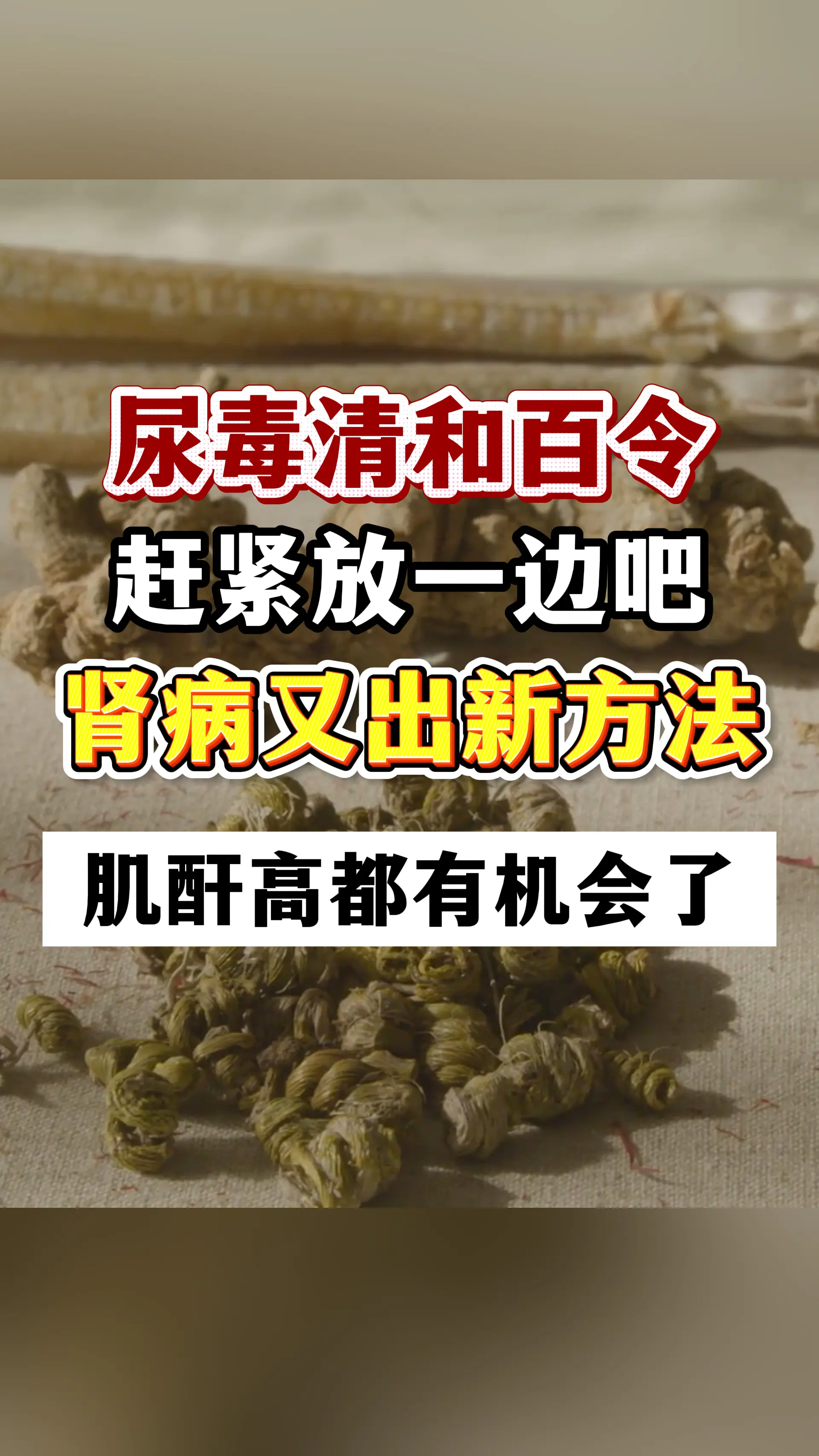 尿毒清和百令赶紧放一边吧，肾病又出新方法，肌酐高都有机会了！2025年...