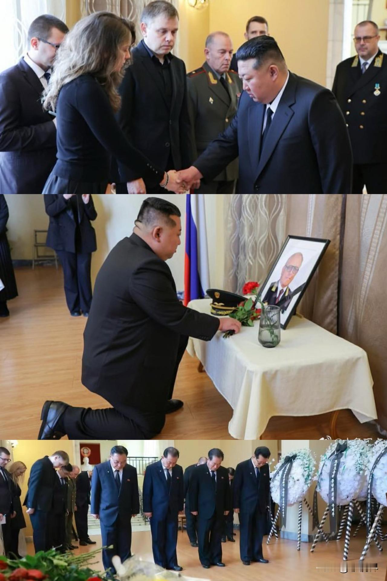 70岁俄罗斯驻朝大使病逝，司令官单膝跪地悼念！他手捧鲜花、单膝跪地献花并默哀30