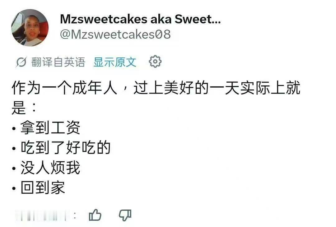 作为一个成年人，过上美好的一天实际上就是： 