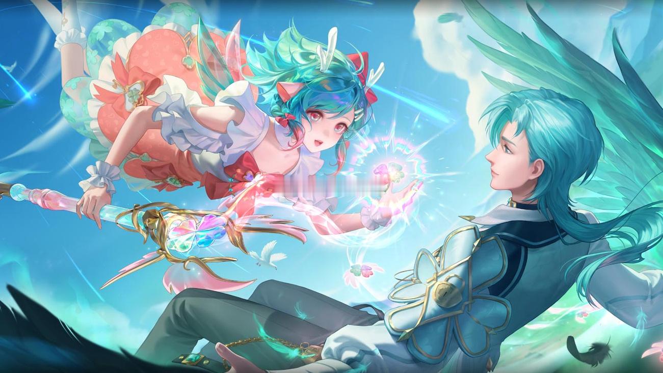 QQ飞车和#王者荣耀# 联动「时之祈愿套装」瑶&云中君，少年与小鹿魔法四叶草之约