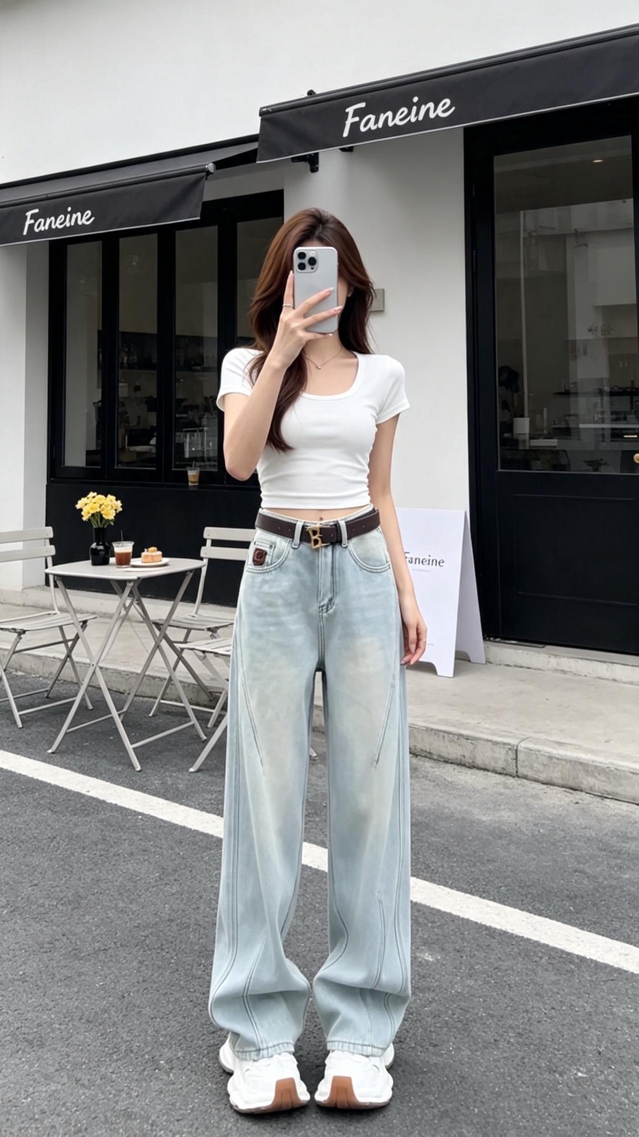 牛仔裤 高腰显瘦谁穿谁好看