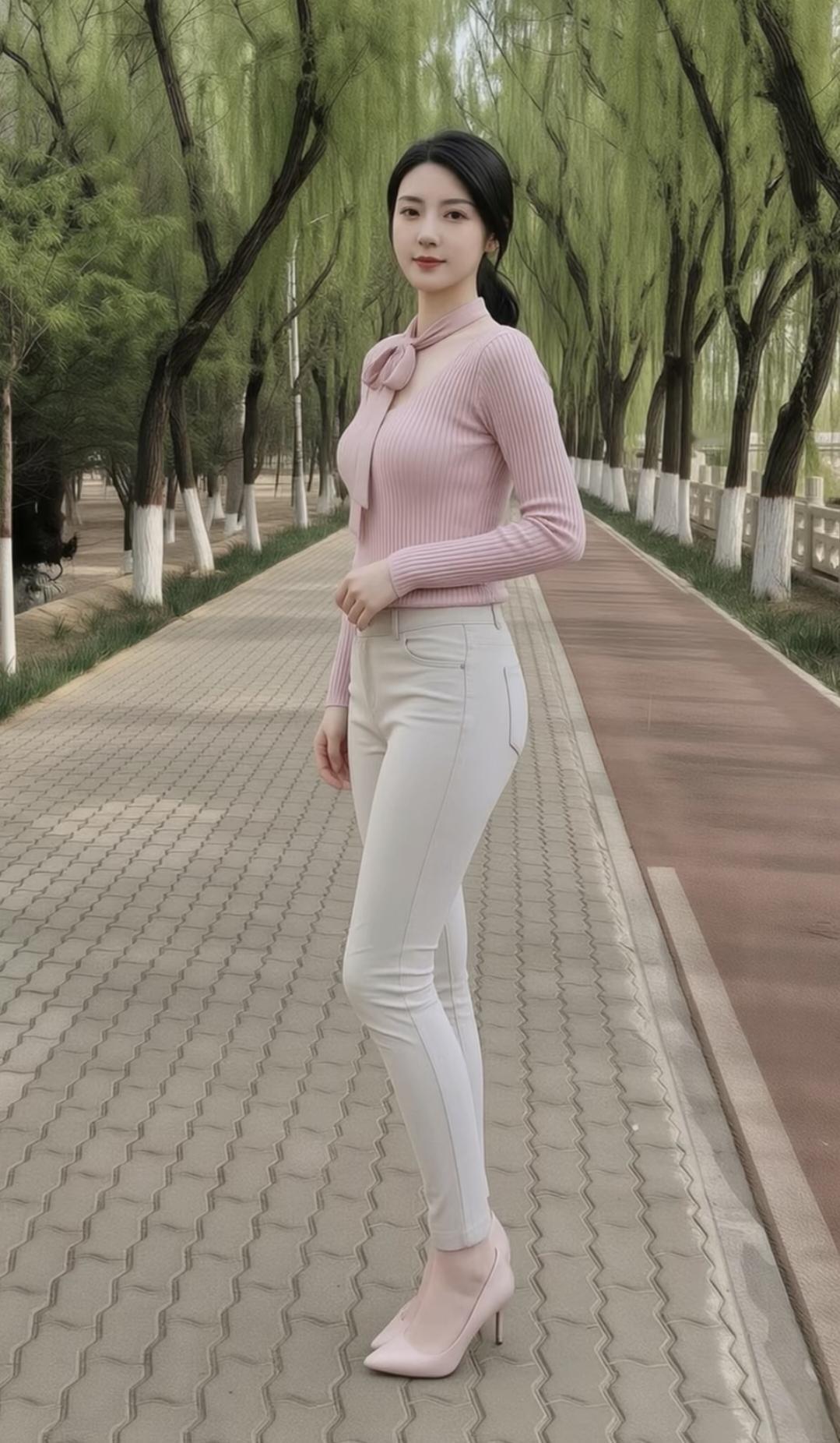 怎样穿搭知性又显身材?
春日公园的这组穿搭，真的把“知性”和“身材”平衡得刚刚好