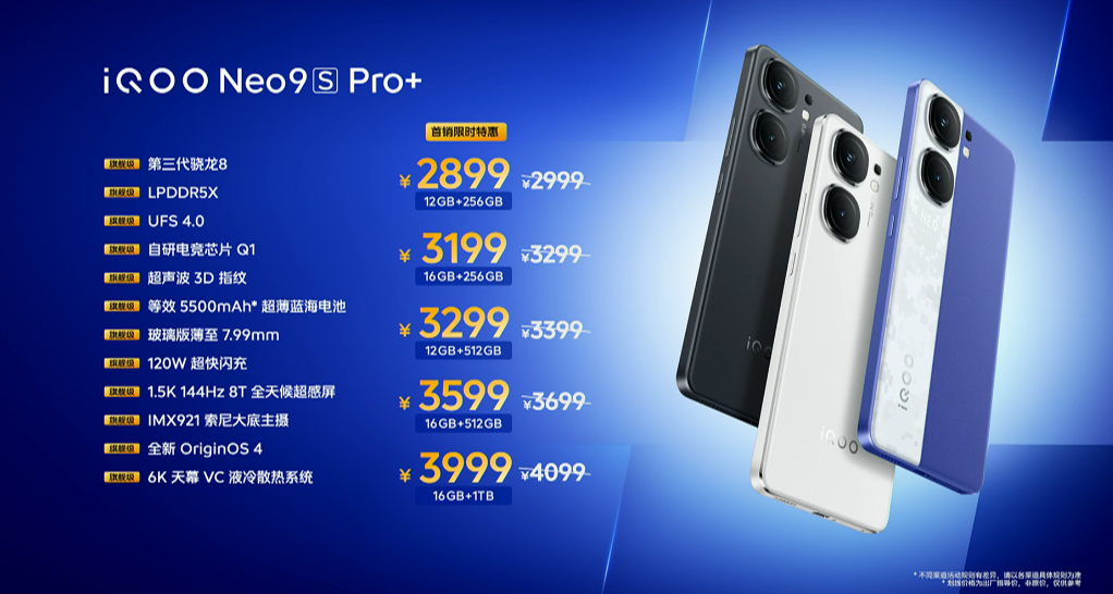 #iQOO Neo9S Pro+# 售价来了，足足有5个区间，最低的都只要289