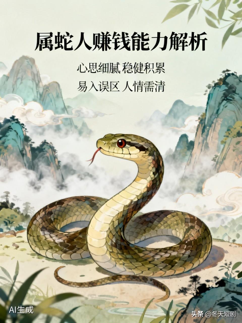 属蛇的人赚钱能力有其独特之处。普通上班族里，属蛇人大多心思细腻、做事沉稳，会勤勤