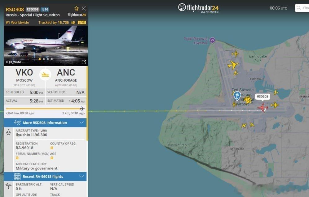 据航班追踪网站 Flightradar24：另一架载有俄罗斯代表团成员的伊尔-9