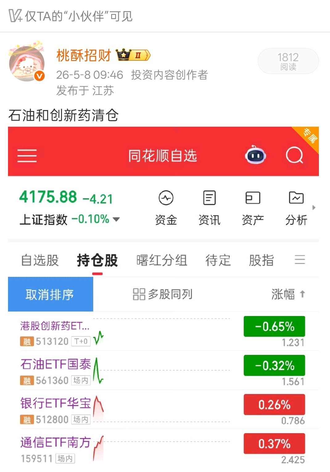 果断清仓涨不起来的创新药 化工，果断拿出子弹布局通信转换就是一念之间，一买一卖，
