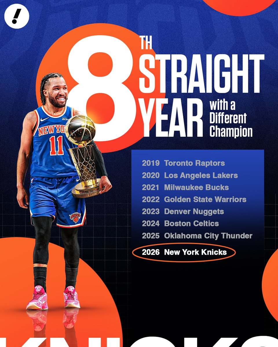 尼克斯NBA总冠军NBA总决赛布伦森哭了布伦森FMVP NBA连续8年都是不同球