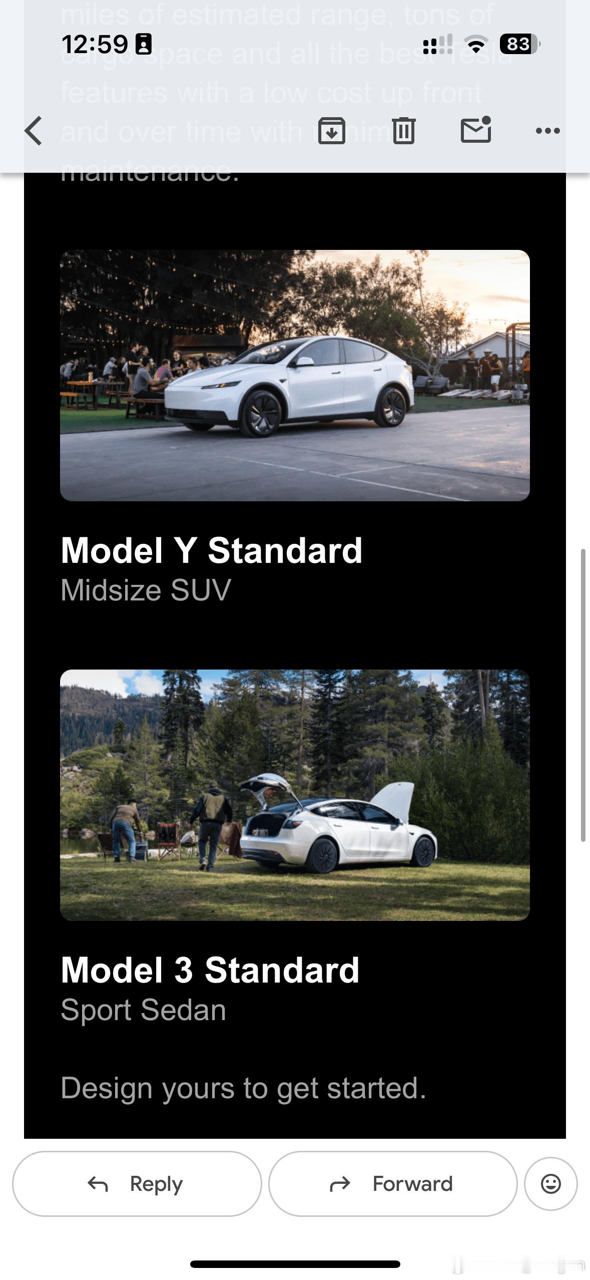 刚刚收到了特斯拉推送的廉价版新Model3和Model Y，官方叫“标准版”。1