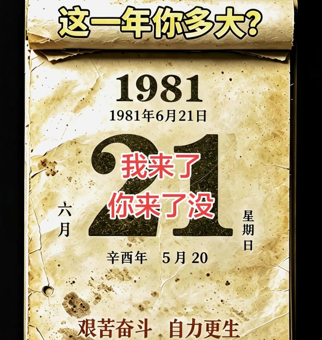 1981年，你出生了吗？现在过得怎么样还好吗？我真的很怀念以前。[作揖][玫瑰]