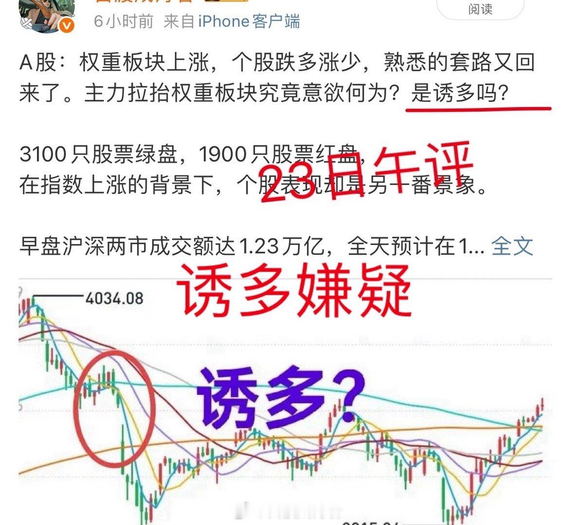 A股：大盘今天冲高回落，尾盘反弹有点“老乡别走”的意思。盘前我说要”谨慎”，午评