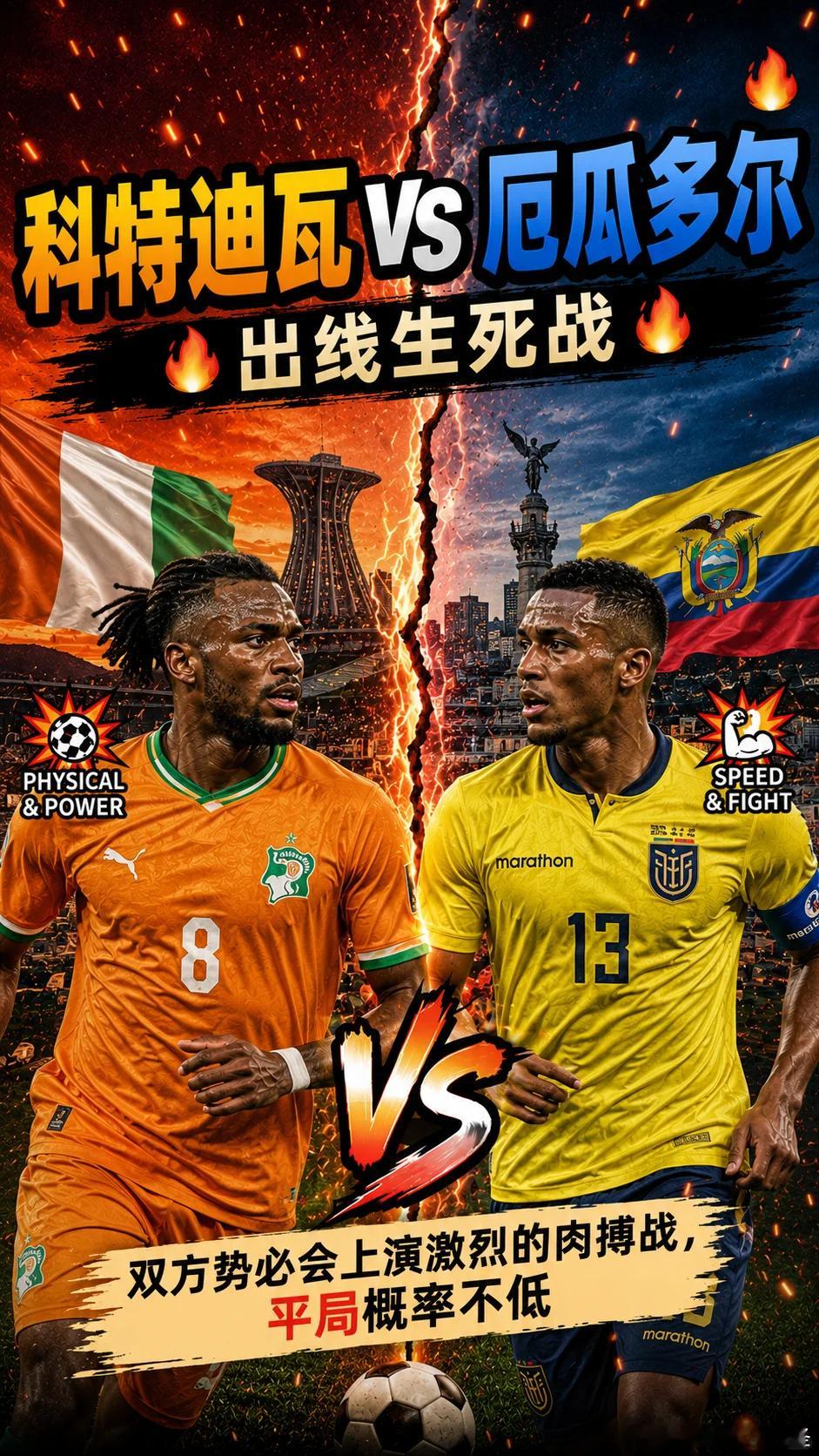 继续出发下一站🔥 011:  世界杯07:00品牌：科特迪瓦vs厄瓜多尔开球：