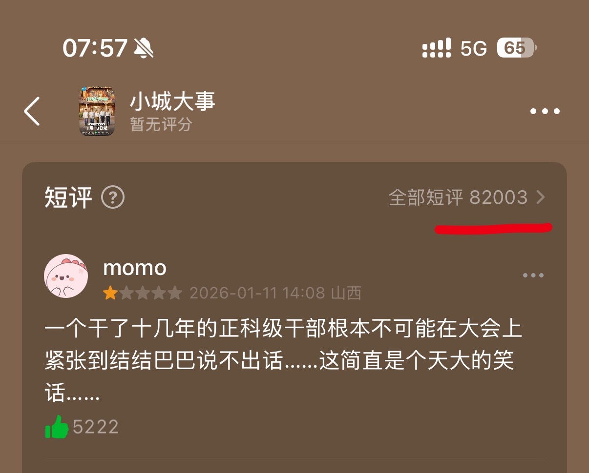 第一次见毫无流量的剧播完还能涨四万评论