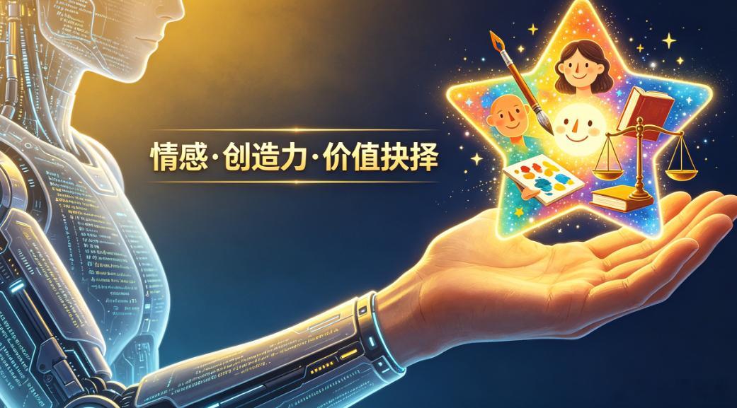AI 时代里，人类真实的情感共情、本心良知无法被复刻，从零到一的原创创造力、独特
