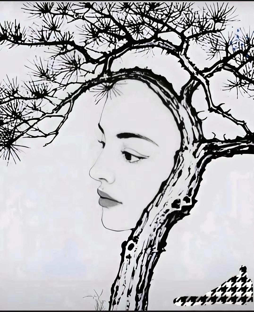 5张人脸，我怎么只能看到4张呢？另外1张在哪里呢？
 一幅很有意境的创意画作。
