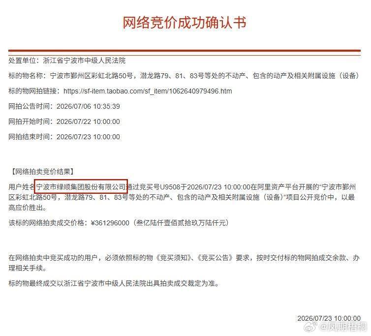 宁波楼茂记母公司拿下东港喜来登酒店 7月23日，宁波东港喜来登酒店司法二拍落槌，