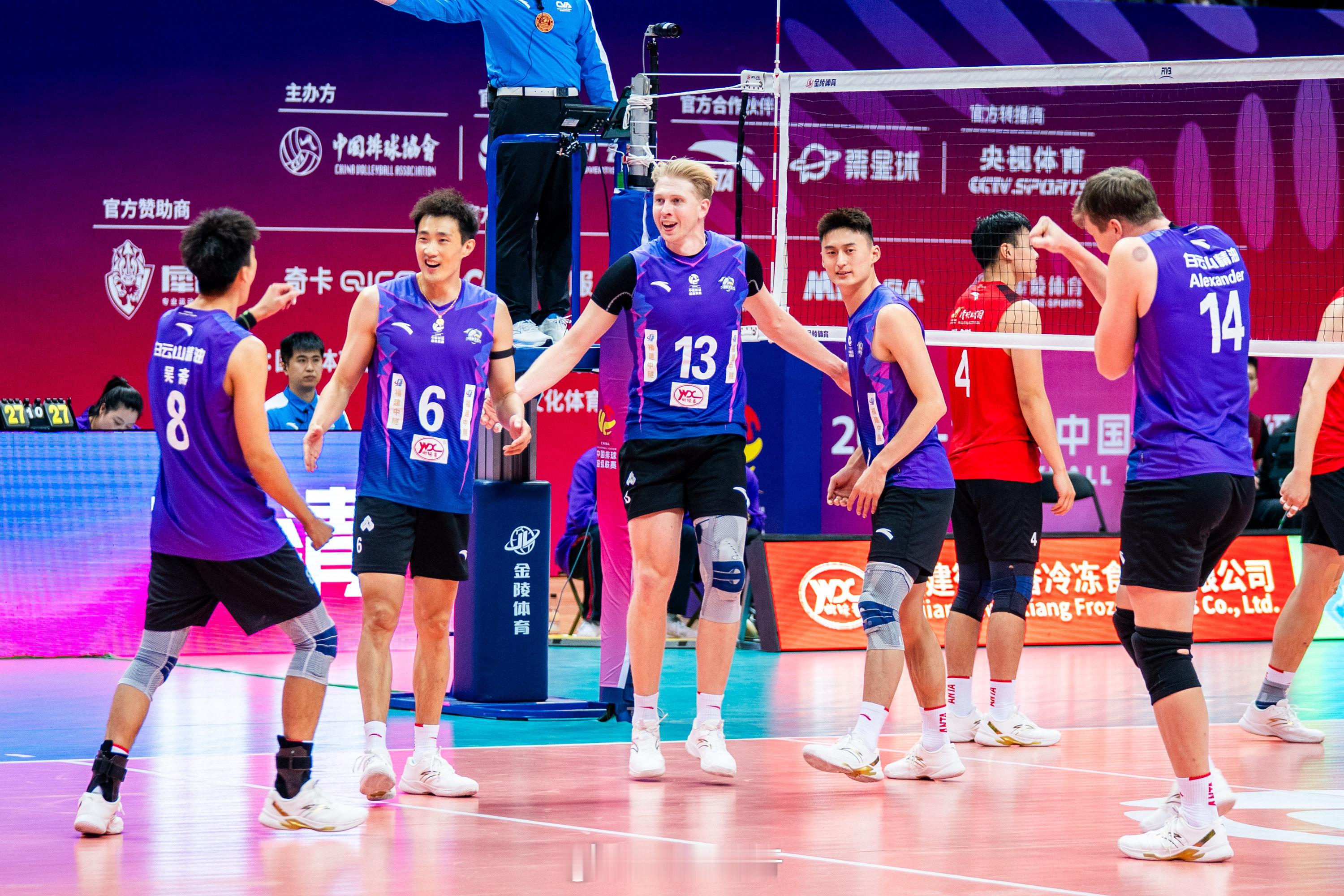 今天晚上男排联赛第二轮：19:00   辽宁vs浙江、北京vs山东、河南vs云南