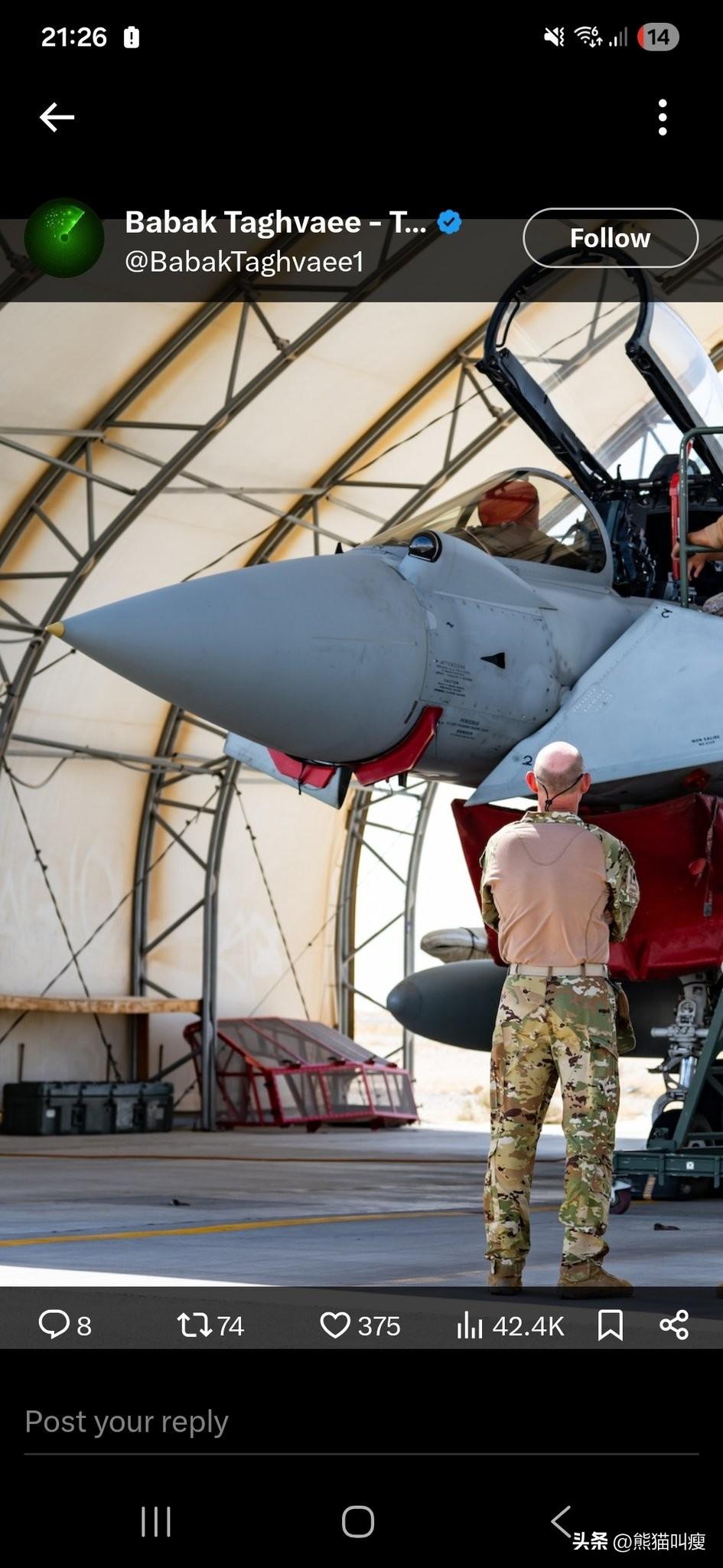 白白遭到牵连，欧洲战机台风什么都没有做，还是被伊朗锤在地面。

在科威特阿里·萨
