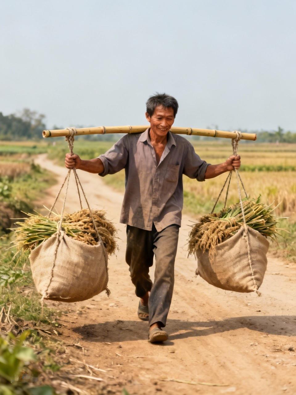 AI妙生图一肩挑岁月。