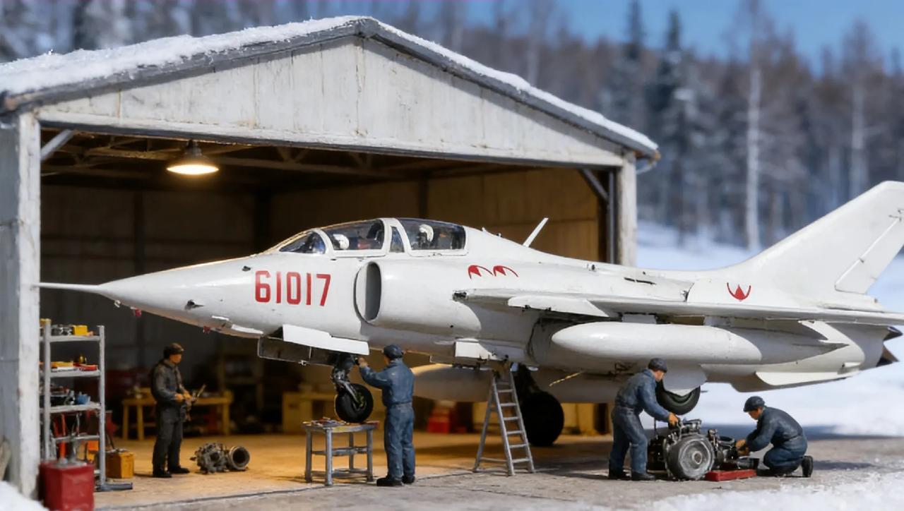 图中展示的是人民空军的强击教练机虚拟场景地台模型。其型号为强教五型，该机型的特别