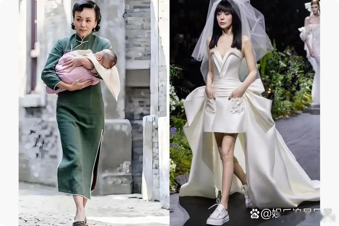 被54岁王琳惊艳了！穿短裙婚纱走秀，气场全开尽显好身材。 ​​​