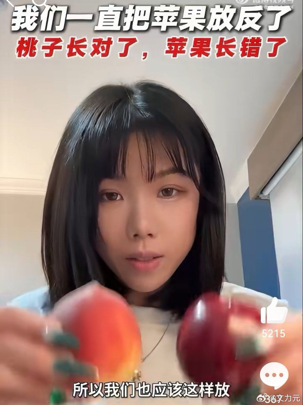 我们一直把苹果放反了，有点想吸引大众眼球的意思了，苹果想怎么放就怎么放，并没有正