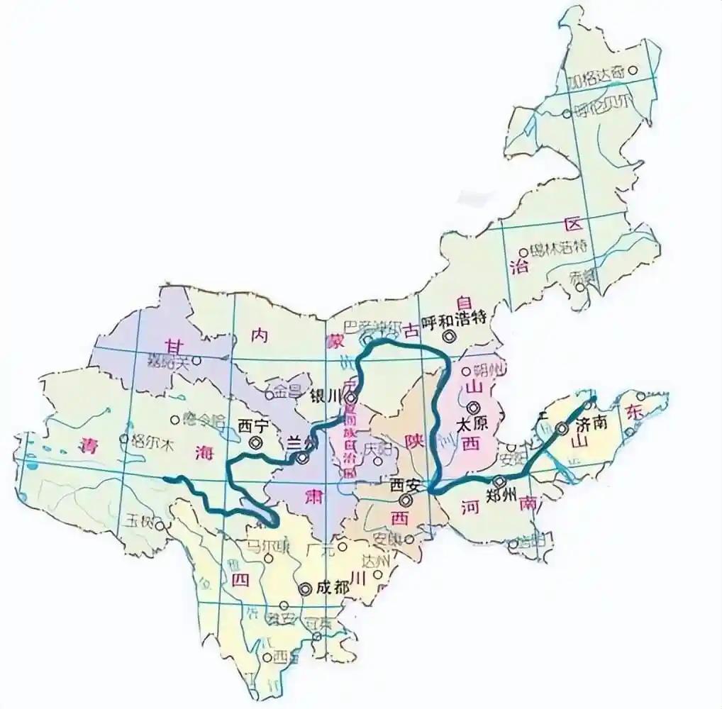 黄河流经的省份有9个，青海、四川、甘肃、宁夏、内蒙古、陕西、山西、河南与山东，九