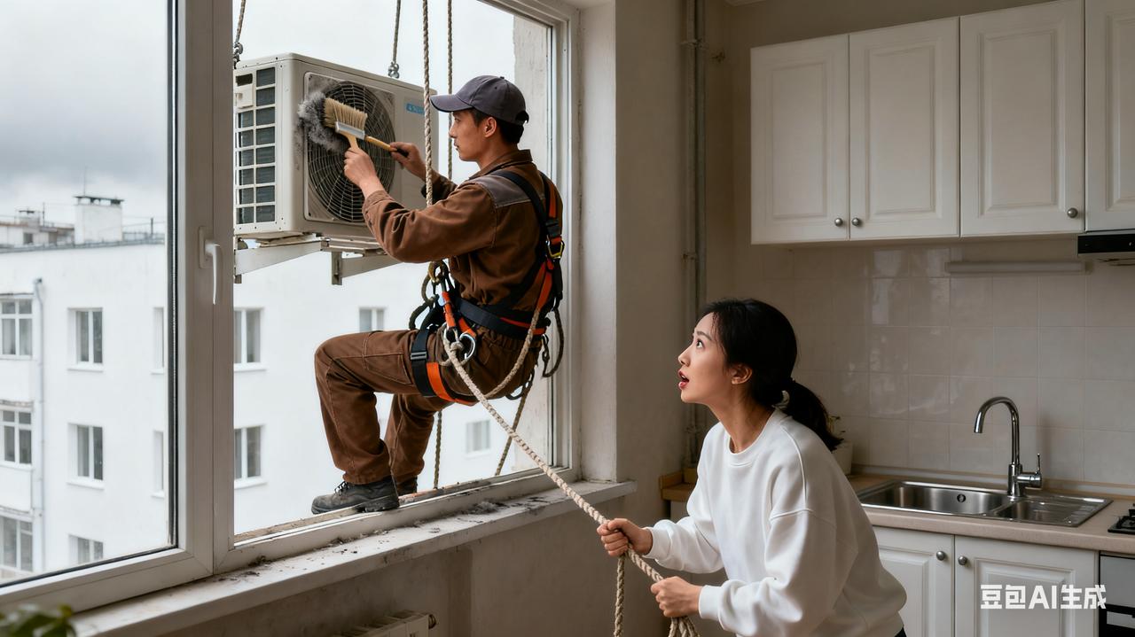 这样咔咔咔洗空调方式把我看呆了。

最近天气变冷了，我们这里南方的冬天冷起来是湿