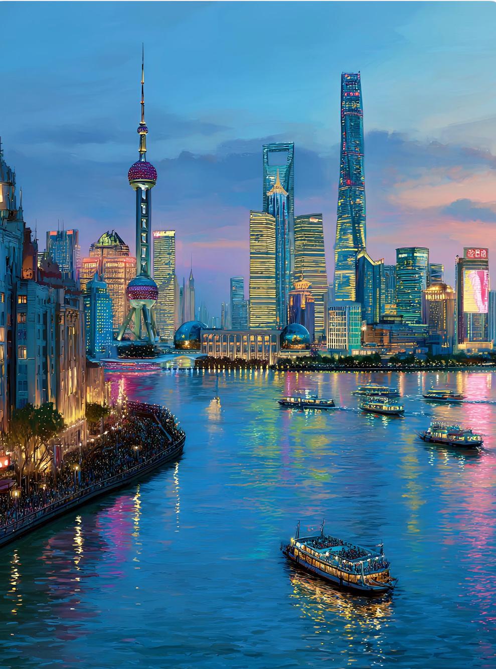 上海是中国🇨🇳的风水宝地。
外滩黄浦江的水
就是这座城市的一一大动脉。
所以