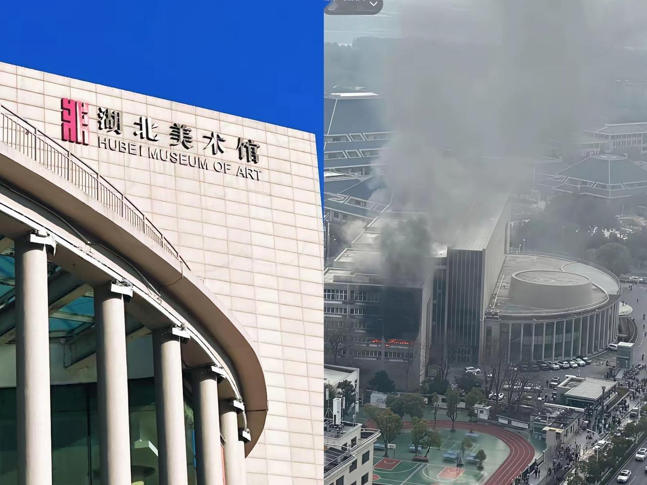 家人们，湖北美术馆这场火，说它“懂事儿”都算轻的！满馆值钱的画作雕塑，它愣是一丁