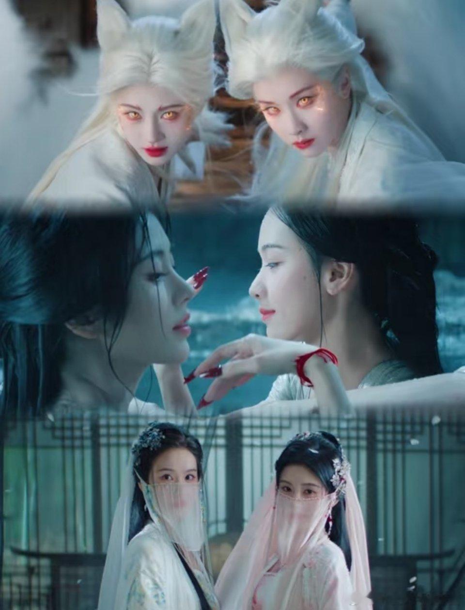 一个花容一个月貌，双狐姐妹陈都灵✖️鞠婧祎不是为了拍戏，更是为了出片吧 