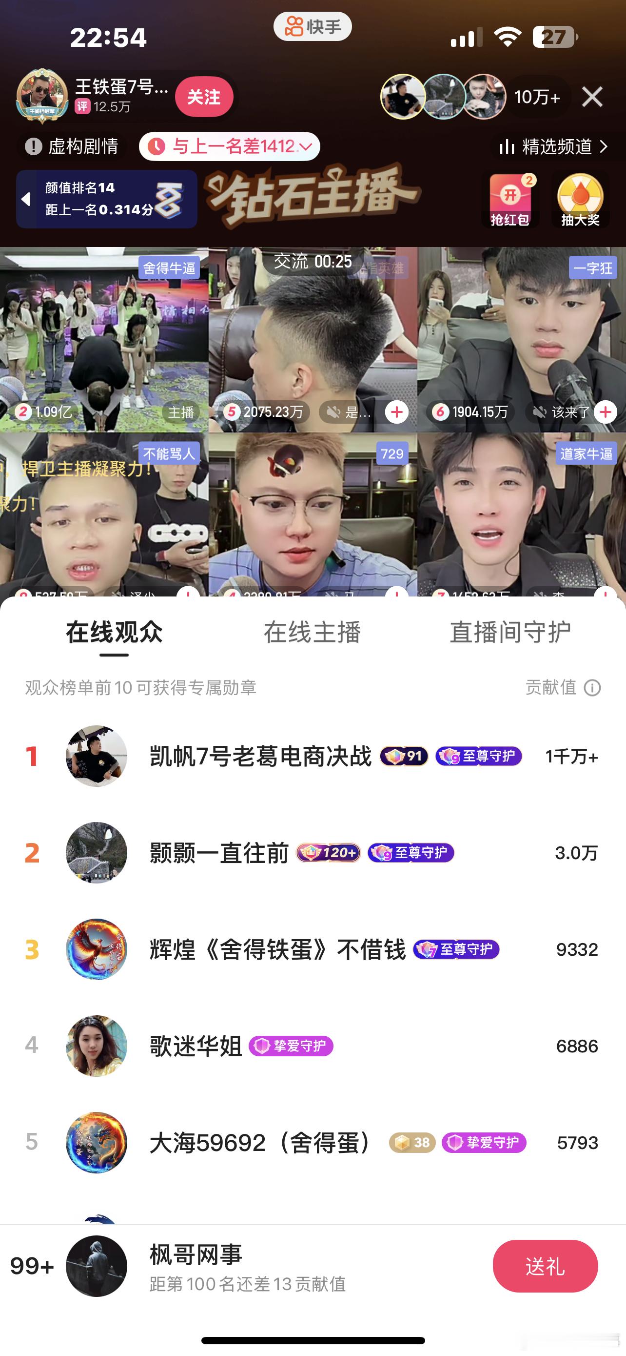 快手网红故事[超话] 舍得王铁蛋十点档用徒弟凯帆号刷100万被娜美自己充值200