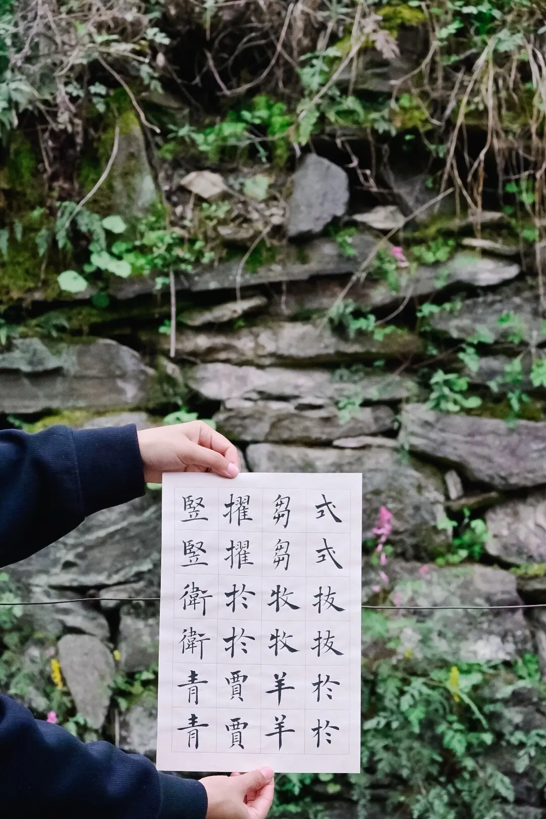 终于把字融入大山了🤭。