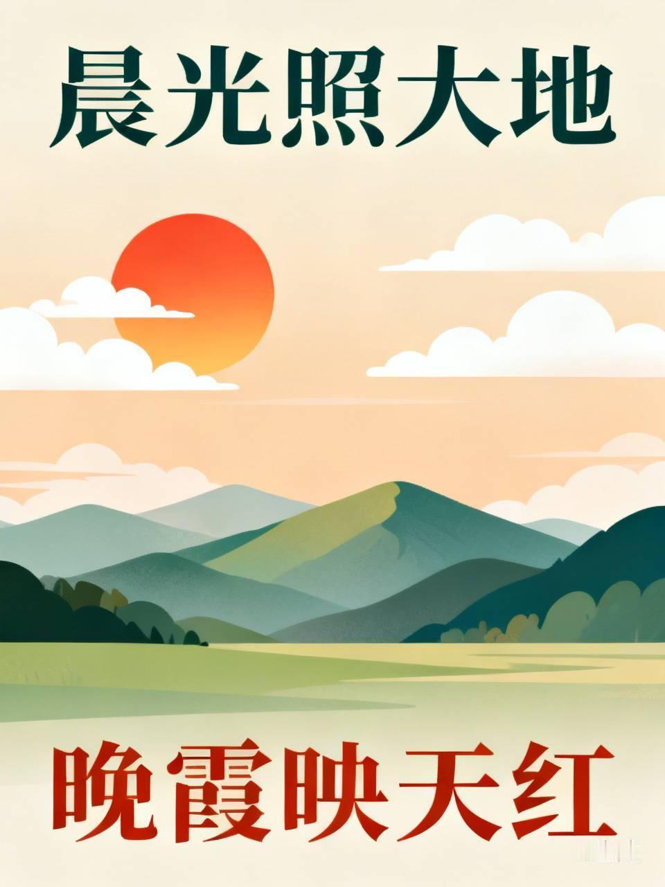 下联：晚霞映天红。