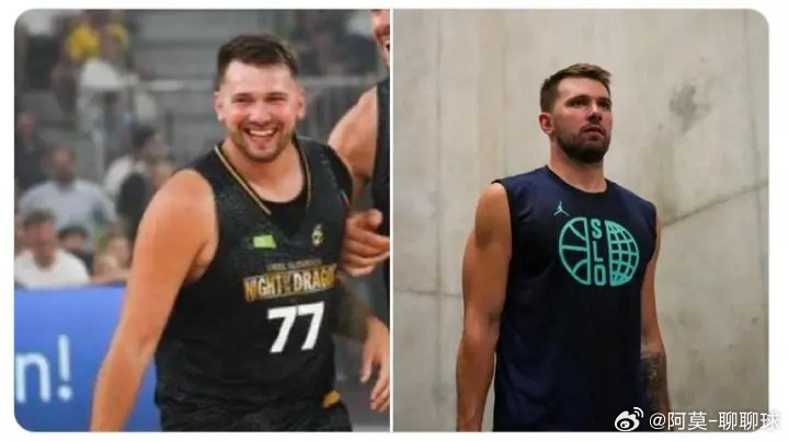 NBA[超话]  这有瘦28斤吗？美媒对比东契奇一年前与当下照片：他准备好了！左