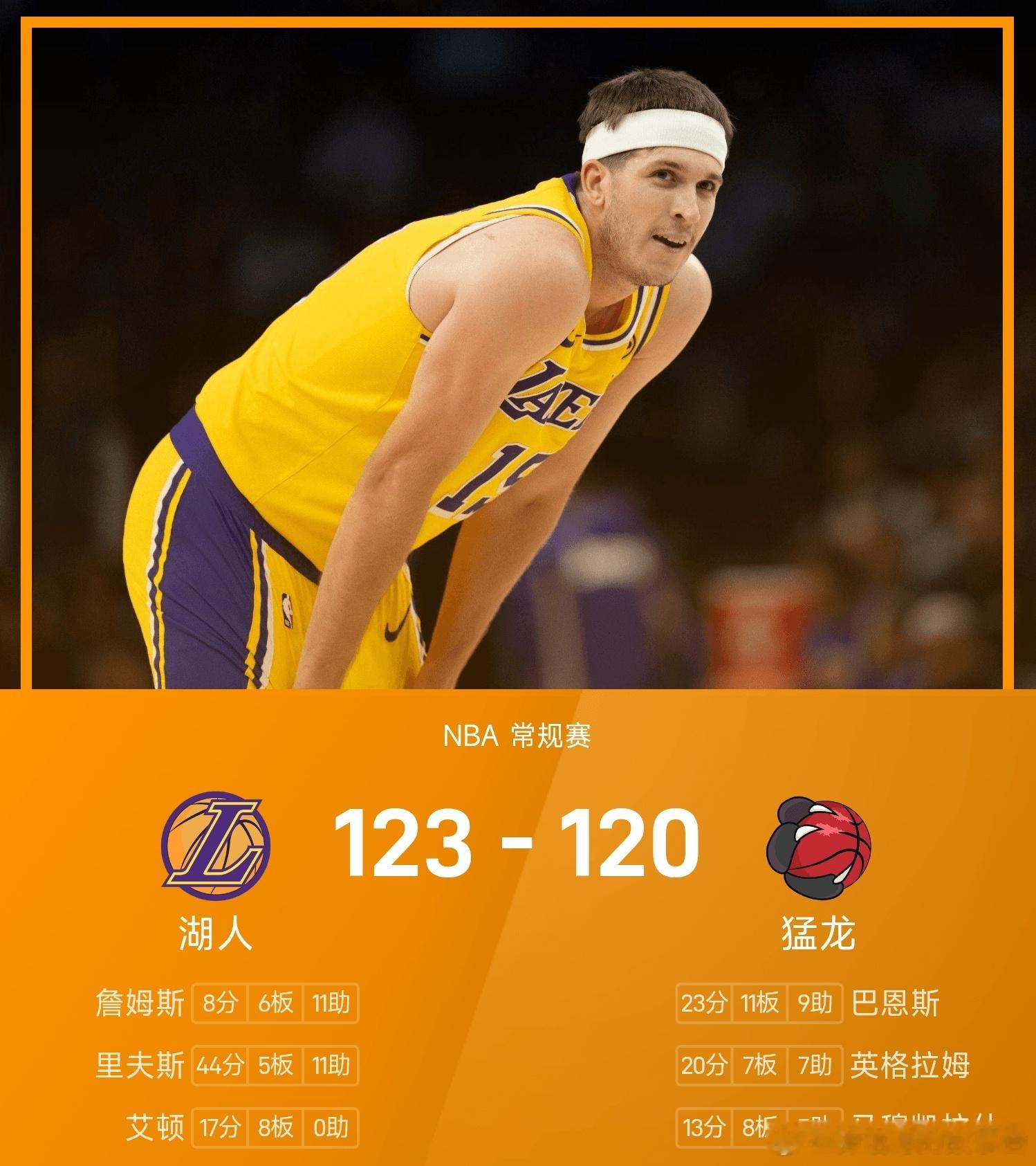 🏀NBA 战报12月05日讯 25/26赛季NBA 常规赛，猛龙对阵湖人。双方